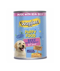 Waggles puppy wet food beef in gravy400g