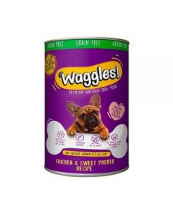 Waggles chicken and sweet potato wet dog food 400g