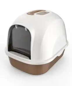 jumbo size enclosed cat litter box with double tray