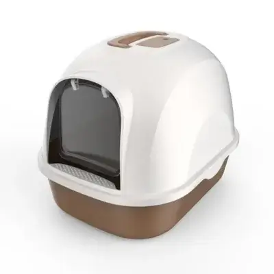 jumbo size enclosed cat litter box with double tray